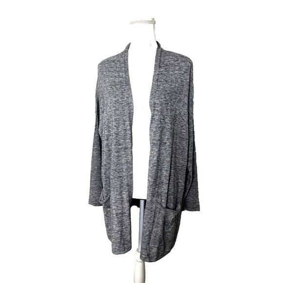 J Jill PureJill Size L Women’s Cardigan Gray Open Front Long Sleeve Duster - Picture 1 of 7